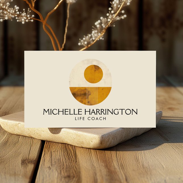 Tarjeta De Visita Zen Calm Diseño de Medio siglo para entrenadores d (Subido por el creador)