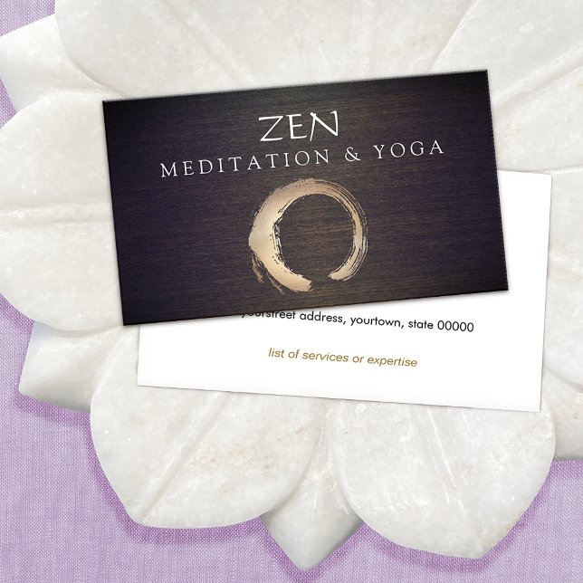 Tarjeta De Visita Zen Circle Enso Yoga y Budismo de Meditación (Subido por el creador)
