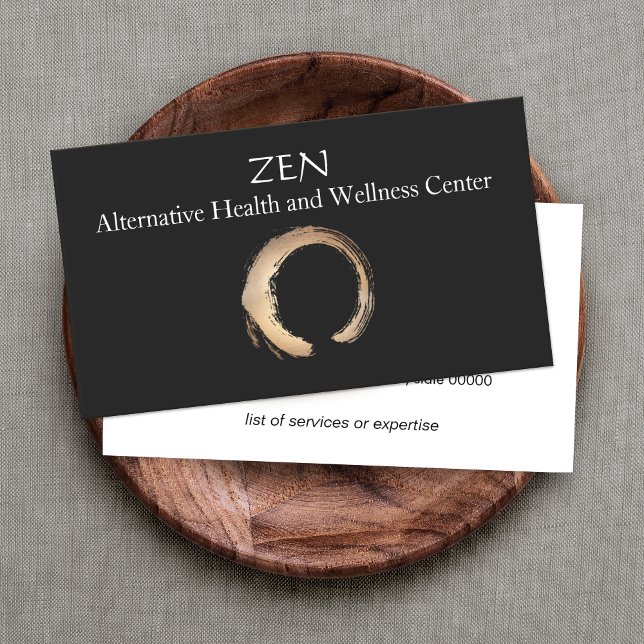 Tarjeta De Visita Zen Circle Enso Yoga y Budismo de Meditación 3 (Subido por el creador)