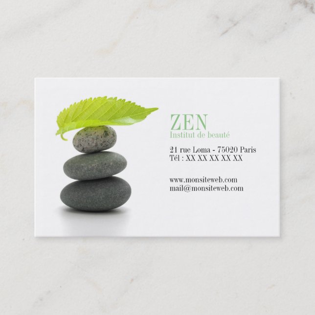 Tarjeta de visita Zen con un apilamiento de (Anverso)