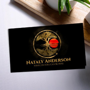 Tarjeta De Visita Zen Enso Atardecer Dorado