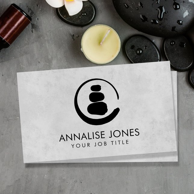 Tarjeta De Visita Zen Enso Circle y Zen stones (Subido por el creador)