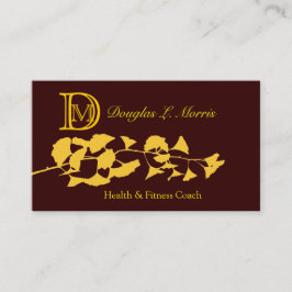 Tarjeta De Visita Zen holístico del Ginkgo con monograma