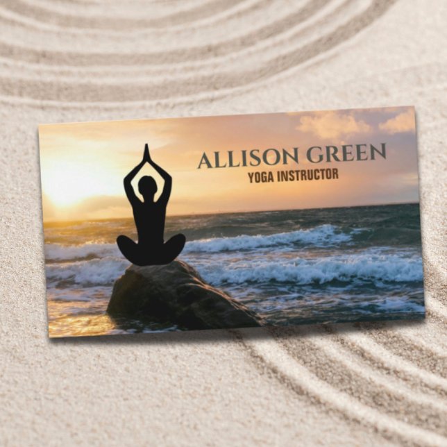 Tarjeta De Visita Zen Instructor de Yoga de Bienestar Espiritual Med (Zen Spiritual Wellness Meditation Yoga Instructor Business Card)