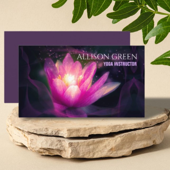 Tarjeta De Visita Zen Lotus Instructor de Yoga de Meditación Espirit (Zen Lotus Spiritual Meditation Yoga Instructor Business Card)