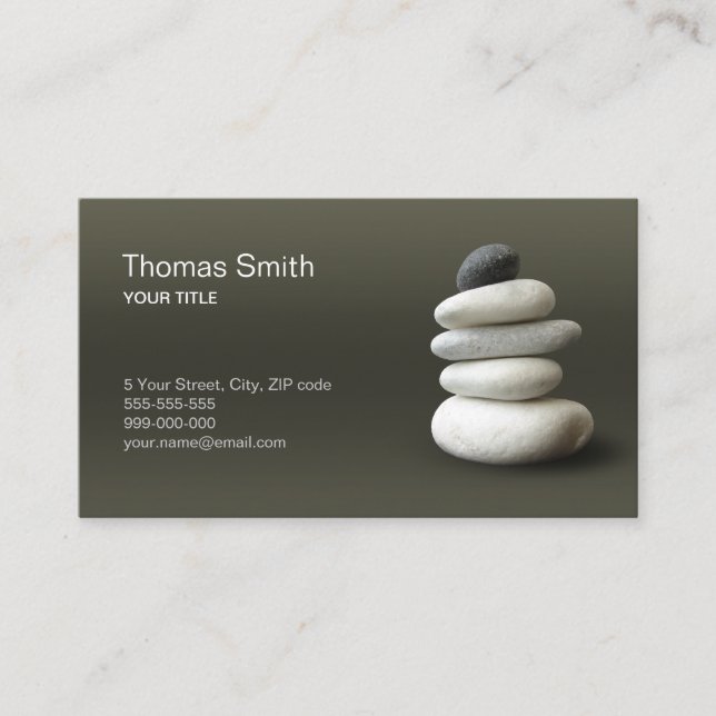 Tarjeta De Visita Zen Pebbles Harmony (Anverso)