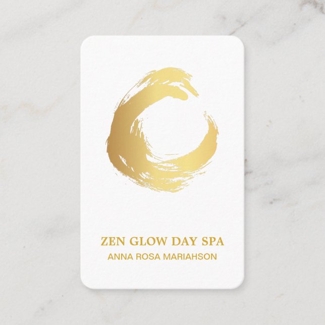 Tarjeta De Visita *~* Zen Resumen de brocha de oro Meditación Reiki  (Anverso)