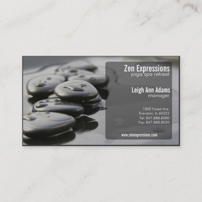 tarjeta de visita zen rock yoga (Anverso)