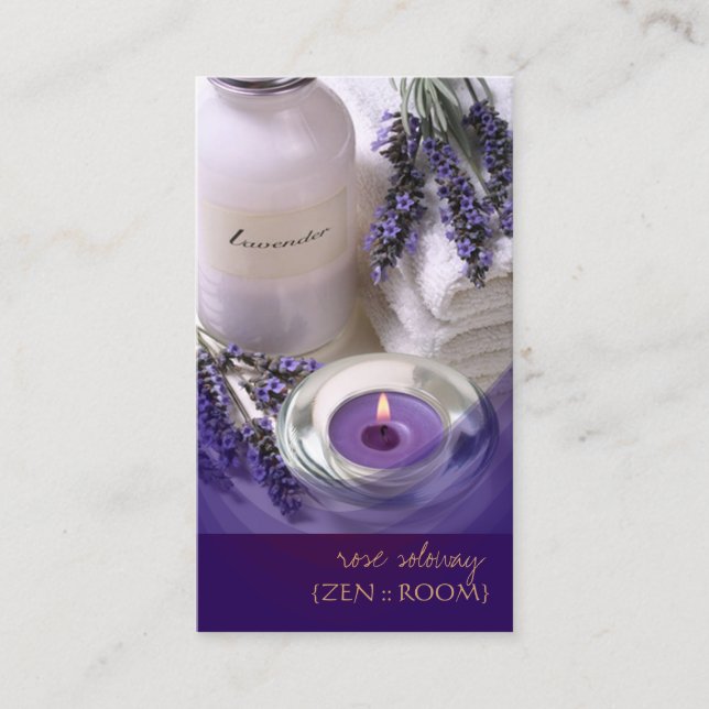 Tarjeta De Visita Zen room/Lavender/Tarjetas de visita violeta (Anverso)