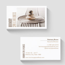 Tarjeta De Visita Zen Sand Stones Spa & Wellness White Business Card