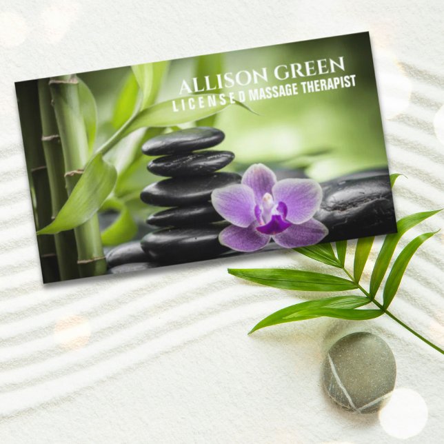 Tarjeta De Visita Zen SPA Salón de belleza Terapia de Aromaterapia M (Zen SPA Beauty Salon Aromatherapy Massage Therapy Business Card)