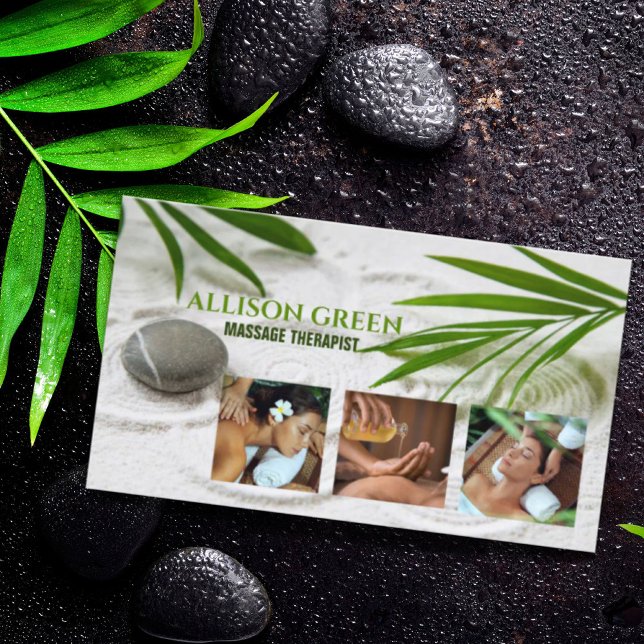 Tarjeta De Visita Zen SPA Salón de belleza Terapia de Aromaterapia M (Zen SPA Beauty Salon Aromatherapy Massage Therapy Business Card)