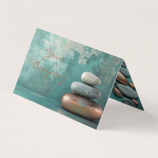 Tarjeta De Visita Zen Stones Spa Wellness Tranquility and Balance