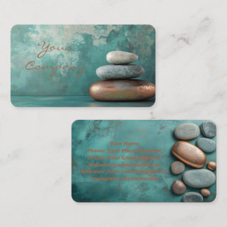 Tarjeta De Visita Zen Stones Spa Wellness Tranquility and Balance