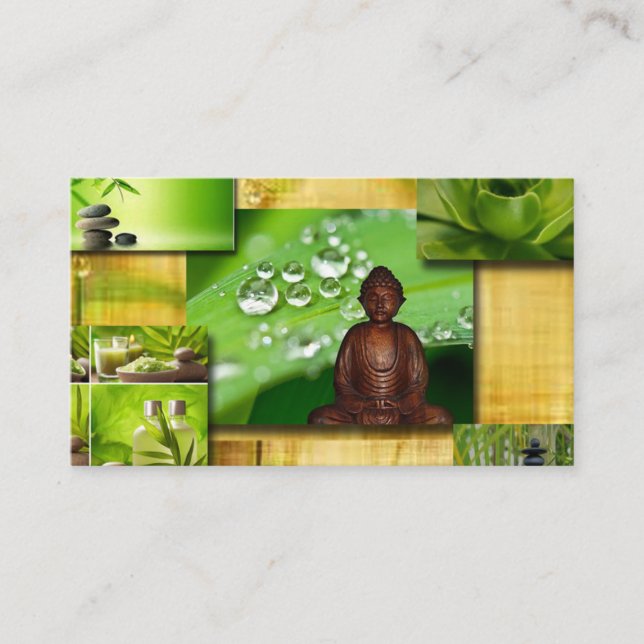 Tarjeta De Visita Zen y instructor de la meditación del collage de (Anverso)
