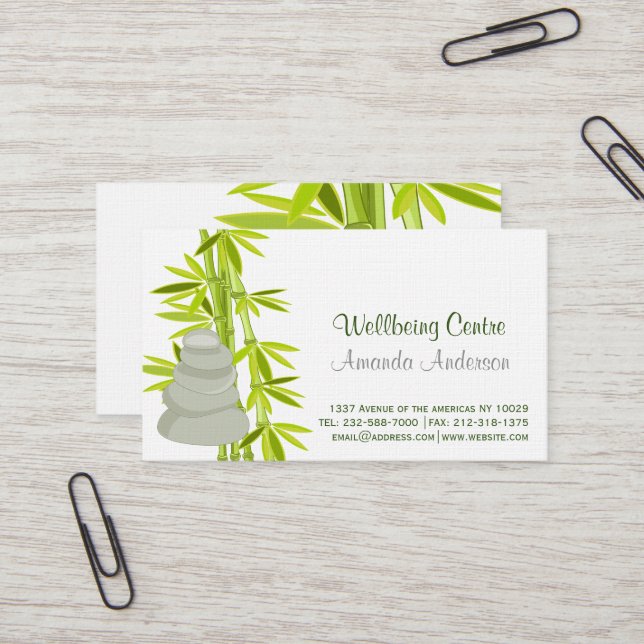 Tarjeta De Visita ZENES Stone y bambú (Anverso/Reverso In Situ)