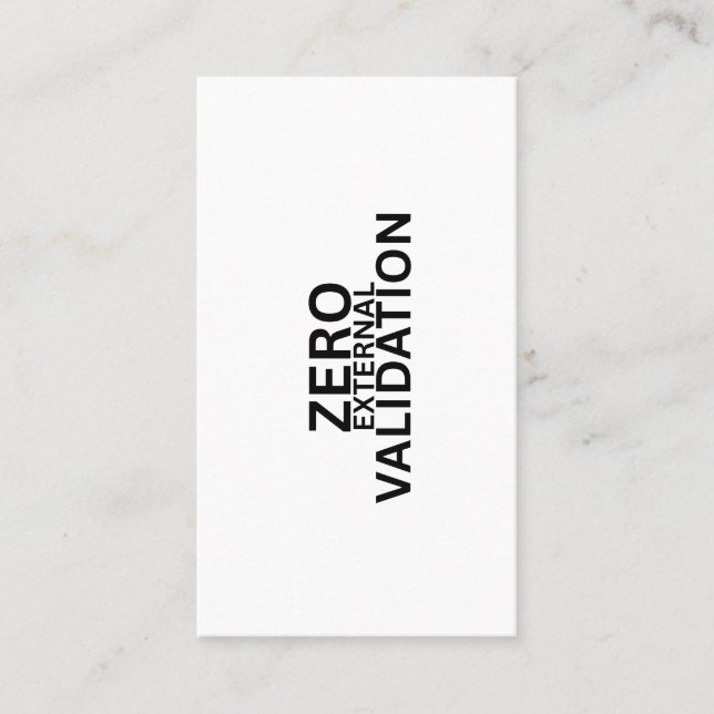 Tarjeta De Visita Zero External Validation Elegant Networking Cards (Anverso)