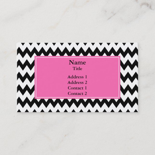 Tarjeta De Visita Zigzag blanco y negro (Anverso)