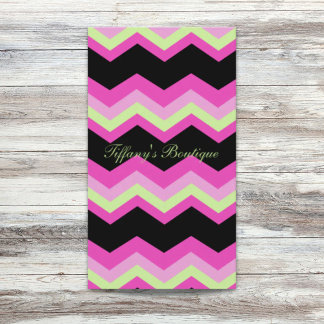 Tarjeta De Visita zigzag fuchsia chevron rosado