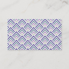Tarjeta De Visita Zigzag geométrico púrpura y verde azulado elegante