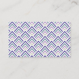 Tarjeta De Visita Zigzag geométrico púrpura y verde azulado elegante