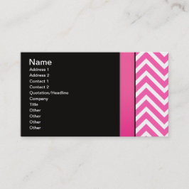 Tarjeta De Visita Zigzag rosado y negro