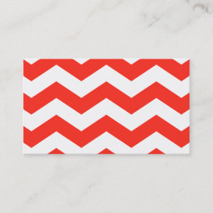 Tarjeta De Visita Zigzags rojos y blancos