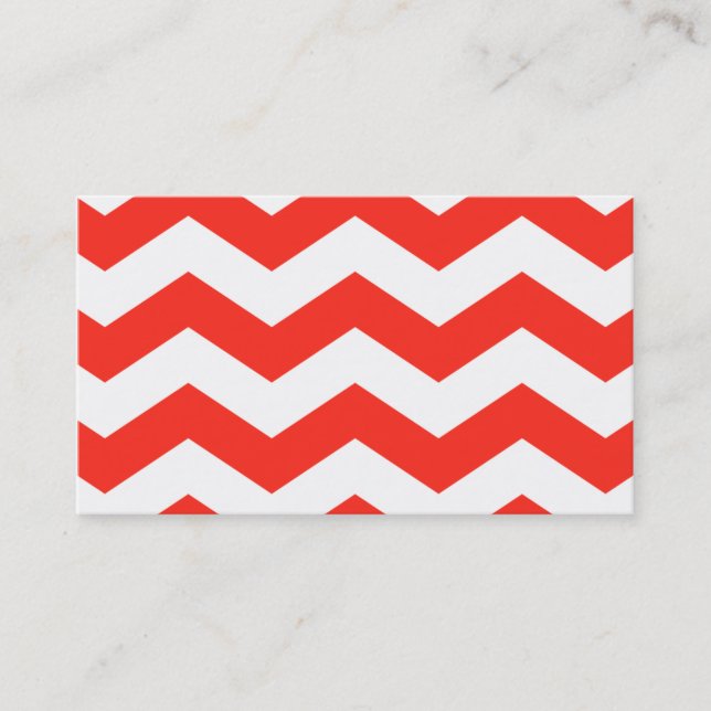 Tarjeta De Visita Zigzags rojos y blancos (Anverso)