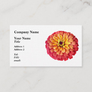 Tarjeta De Visita Zinnia en tonos Naranjas