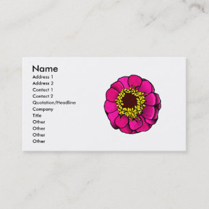 Tarjeta De Visita Zinnia rosado del dibujo animado