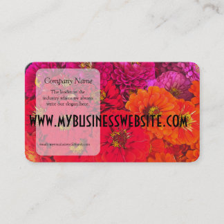 Tarjeta De Visita Zinnias anaranjados rosados