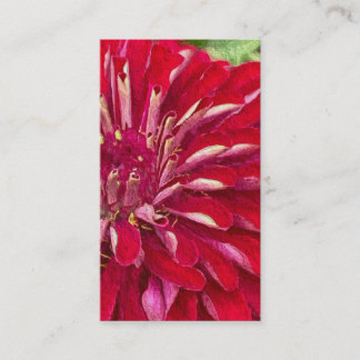 Tarjeta De Visita Zinnias Rojas Modernas