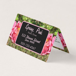 Tarjeta De Visita Zinnias Rosas Personalizadas