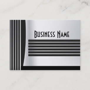 Tarjeta de visita Zizzago Black Silver Art Deco