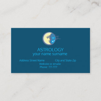 Tarjeta de visita Zodiac Astrology Moon and Stars
