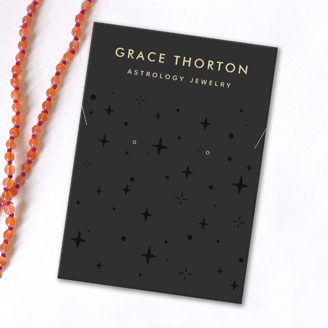 Tarjeta De Visita Zodiac Boho Stars Black Earring Necklage (Subido por el creador)