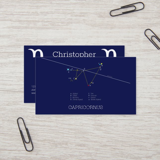 Tarjeta De Visita Zodiac Constellation Capricornus (Anverso/Reverso In Situ)