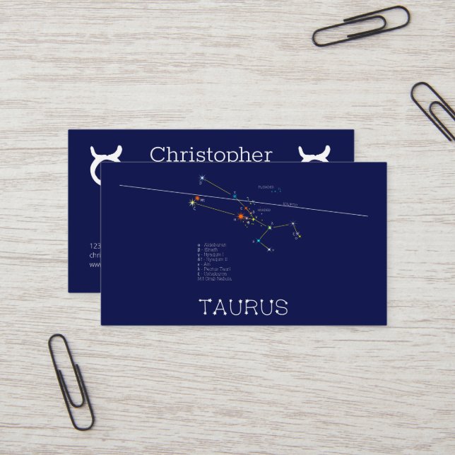 Tarjeta De Visita Zodiac Constellation Taurus (Anverso/Reverso In Situ)
