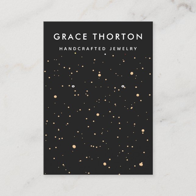 Tarjeta De Visita Zodiac Gold Stars Earl Jewelry Display Card (Anverso)