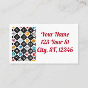 Tarjeta De Visita Zodiac Sun Rótulo Astrología Calendario Thunder_