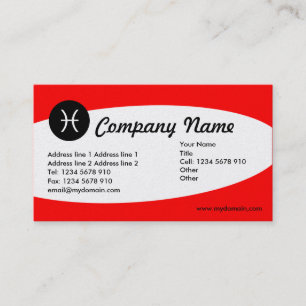Tarjeta De Visita Zodiaco Eliptico Oro - Piscis