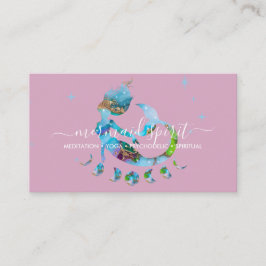 Tarjeta De Visita zodiaco espiritual luna sirena rosa