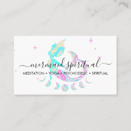 Tarjeta De Visita zodiaco espiritual ombre azul verde rosa Sirena