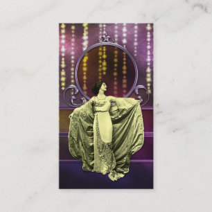 Tarjeta De Visita Zohara: Mujer del art déco en amarillo y ciruelo