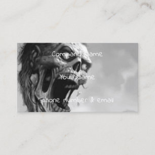 Tarjeta De Visita zombi de griterío blanco y negro