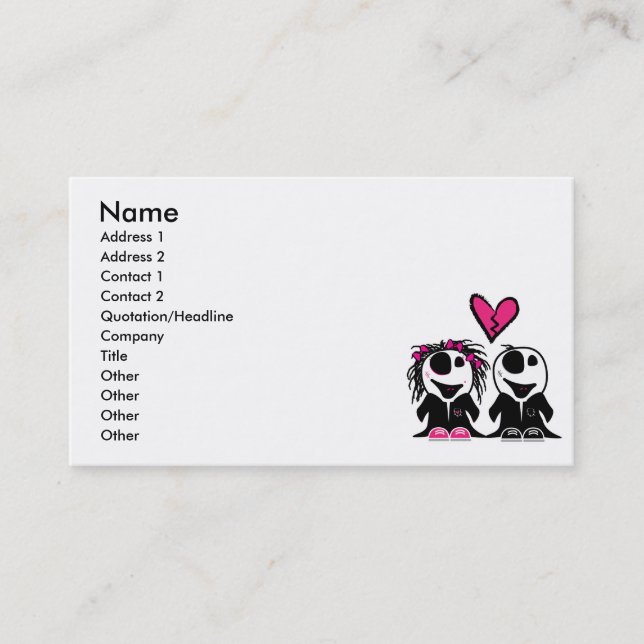 TARJETA DE VISITA ZOMBIE LOVE (Anverso)