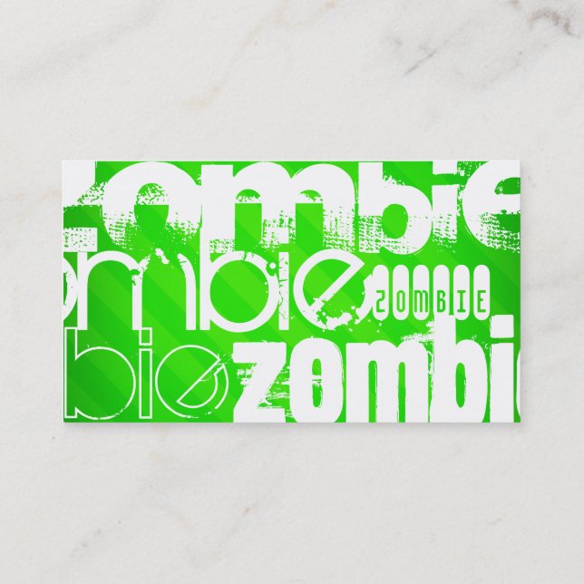 Tarjeta De Visita Zombie; Neon Green Stripes (Reverso)