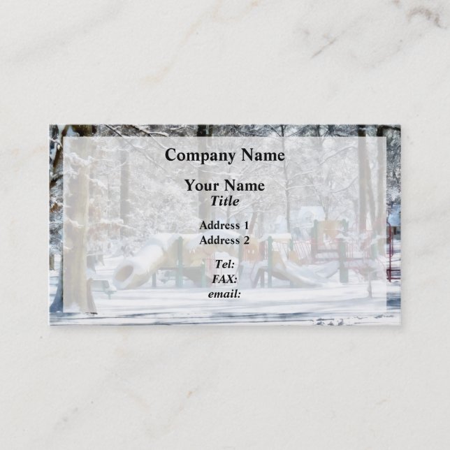 Tarjeta De Visita Zona de juegos de invierno (Anverso)