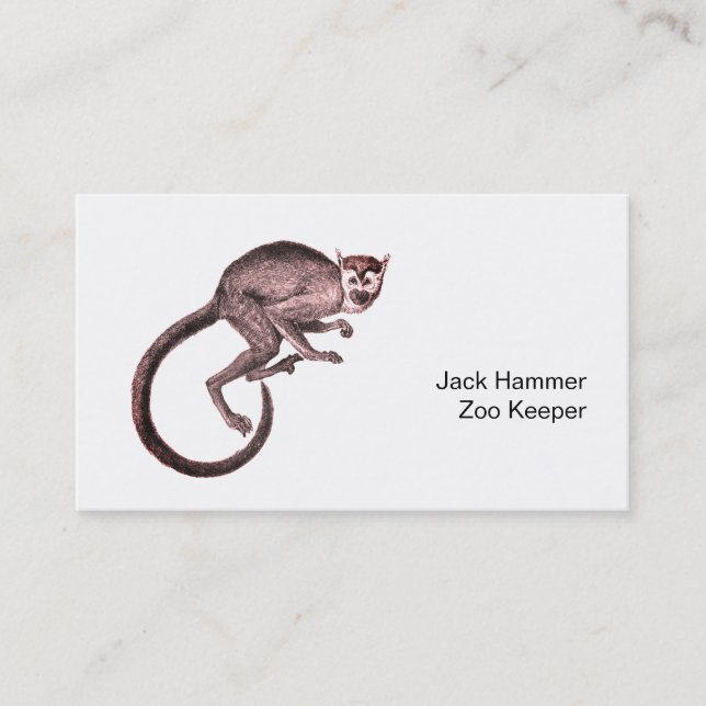 Tarjeta De Visita Zoo Keeper (Anverso)