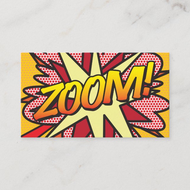 Tarjeta De Visita ZOOM Libro de Cómic Retro Divertido (Anverso)